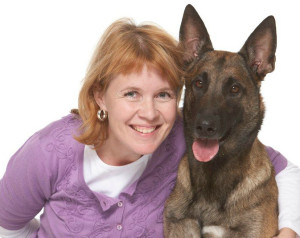 Elina Noppari med sin hund